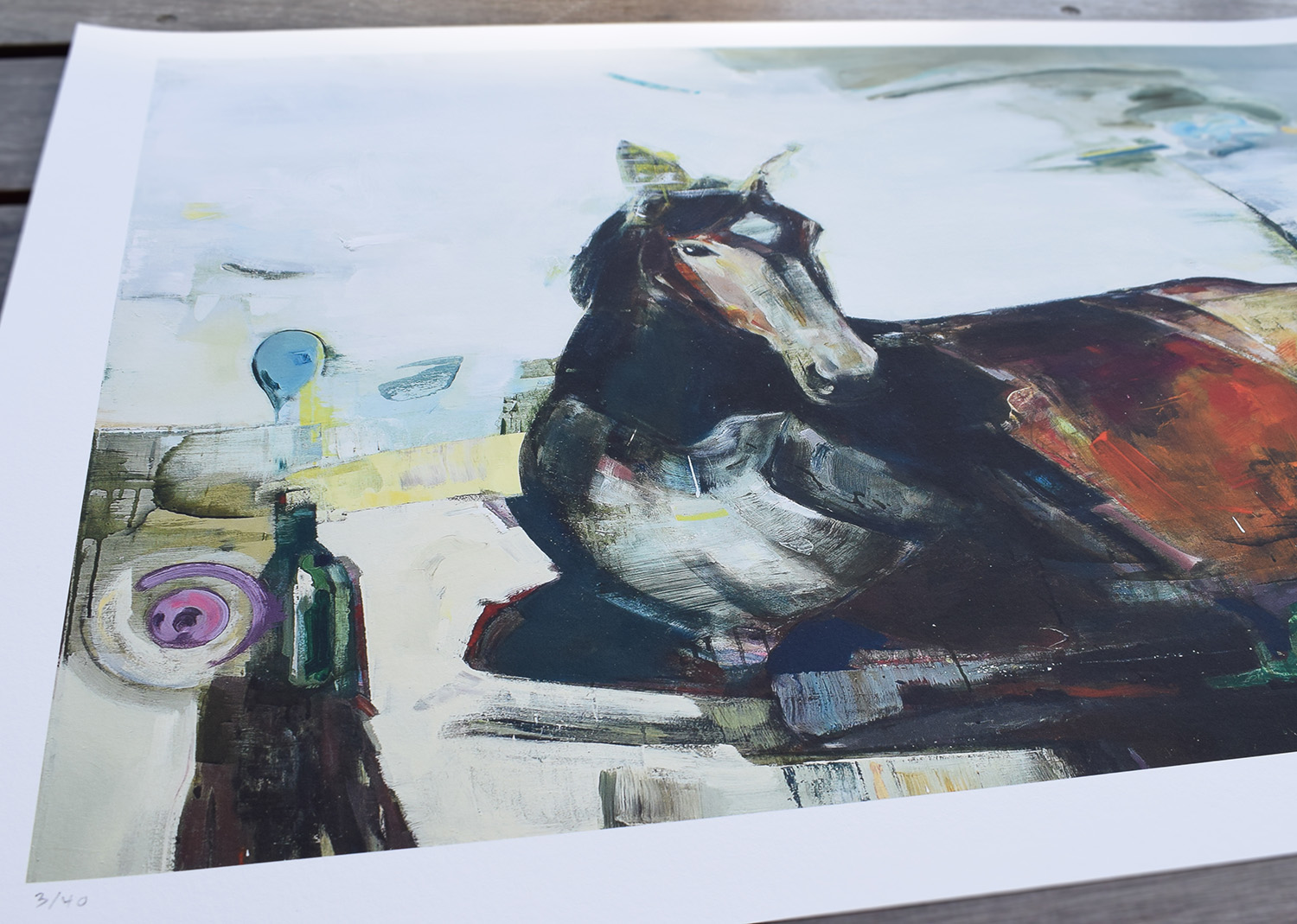 limited edition fine art print by marck fink horse woman graphics ocean sea 