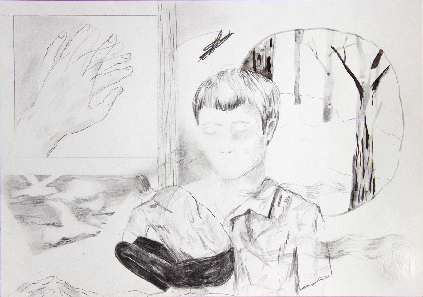 Untitled I | Drawings | Emilie Aastrup | Beauton Art Gallery drawings, aesthetic, illustrative, monochrome, botany, nature, people, black, grey, white, charcoal, paper, pencils, autumn, black-and-white, decorative, faces, interior, interior-design, trees, Buy original high quality art. Paintings, drawings, limited edition prints & posters by talented artists.