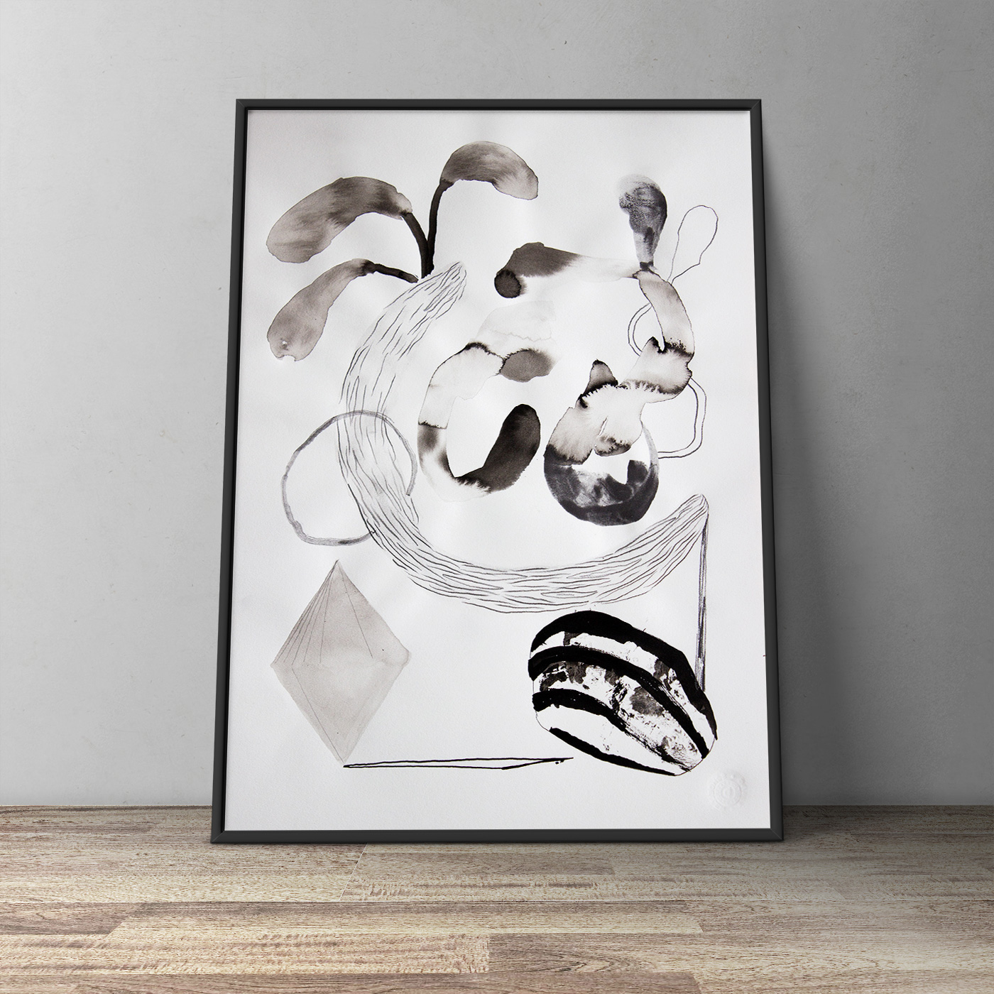 drawings, gouache, watercolors, abstract, illustrative, minimalistic, monochrome, botany, patterns, black, grey, white, artliner, watercolor, abstract-forms, decorative, flowers, forest, interior, interior-design, plants, trees, Buy original high quality art. Paintings, drawings, limited edition prints & posters by talented artists.