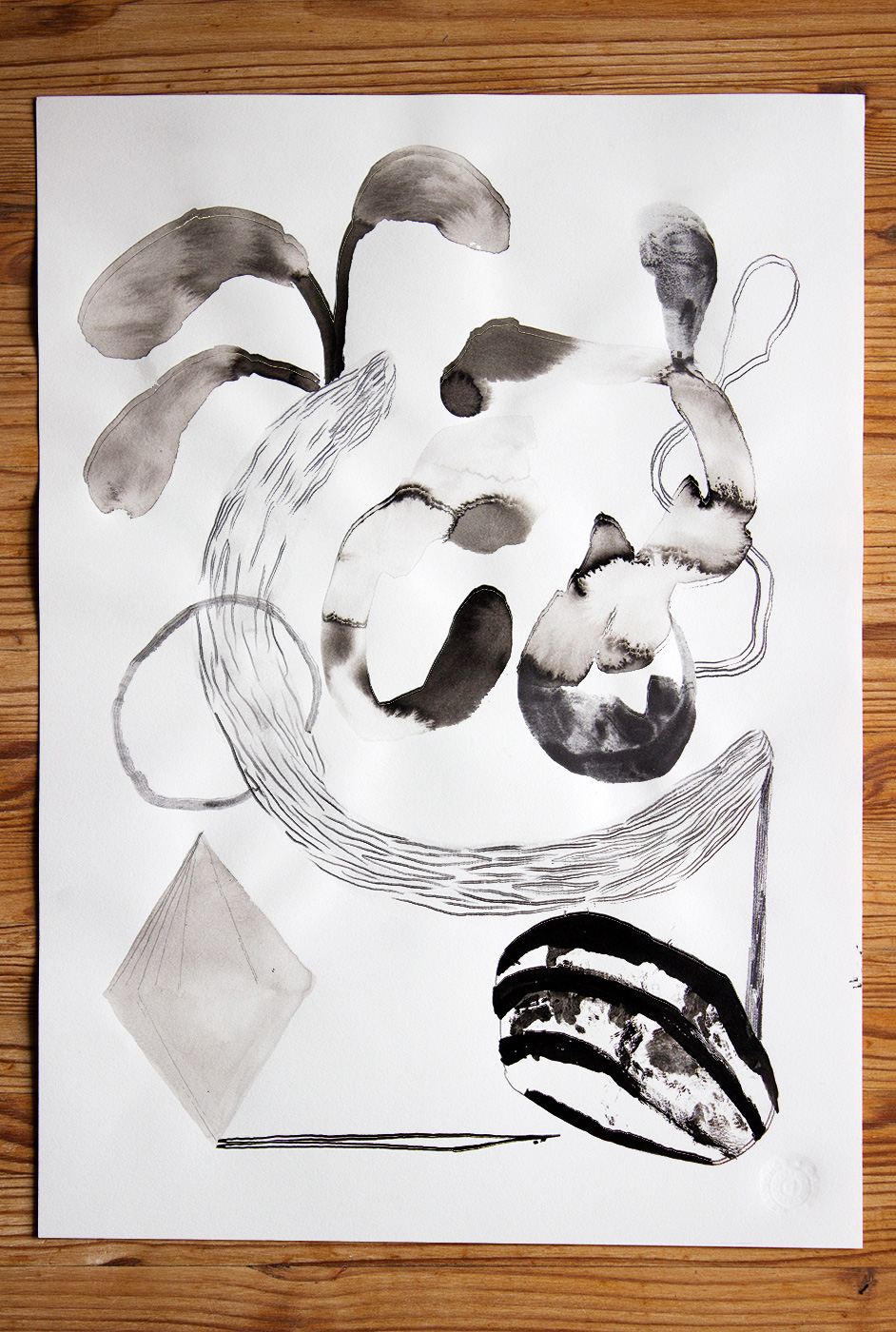 drawings, gouache, watercolors, abstract, illustrative, minimalistic, monochrome, botany, patterns, black, grey, white, artliner, watercolor, abstract-forms, decorative, flowers, forest, interior, interior-design, plants, trees, Buy original high quality art. Paintings, drawings, limited edition prints & posters by talented artists.