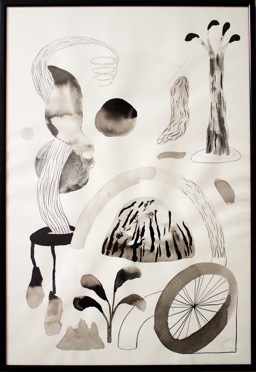 Nature I | Drawings, Gouache, Watercolors | Emilie Aastrup | Beauton Art Gallery drawings, gouache, watercolors, abstract, aesthetic, landscape, monochrome, botany, nature, patterns, beige, black, paper, watercolor, abstract-forms, beautiful, black-and-white, decorative, flowers, interior, interior-design, plants, pretty, trees, Buy original high quality art. Paintings, drawings, limited edition prints & posters by talented artists.