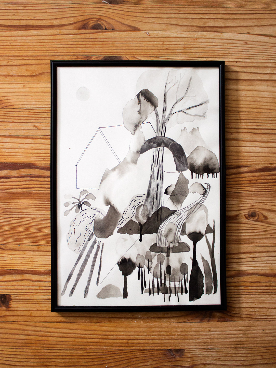Untitled #33 | Drawings, Gouache, Watercolors | Emilie Aastrup | Beauton Art Gallery drawings, gouache, watercolors, aesthetic, family-friendly, landscape, monochrome, botany, beige, black, white, gouache, paper, watercolor, abstract-forms, beautiful, black-and-white, decorative, design, flowers, interior, interior-design, plants, pretty, water, Buy original high quality art. Paintings, drawings, limited edition prints & posters by talented artists.