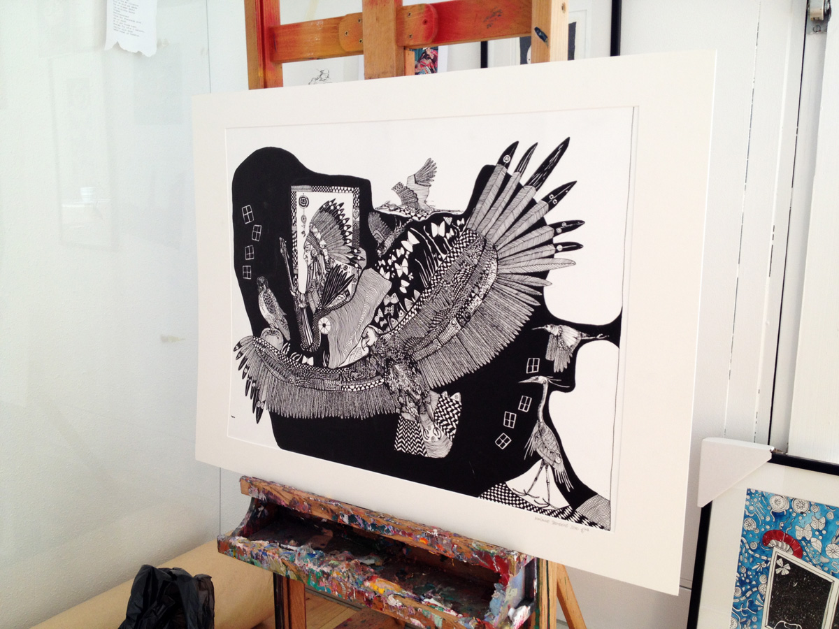 illustrations. Eagle, Indian, birds, Expressive modern art. animals. talented artists, online art gallery.
