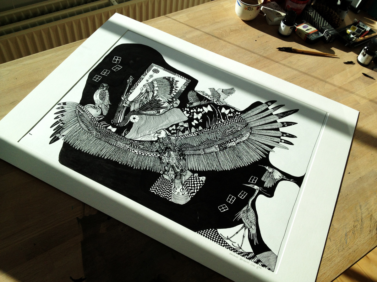 illustrations. Eagle, Indian, birds, Expressive modern art. animals. talented artists, online art gallery.