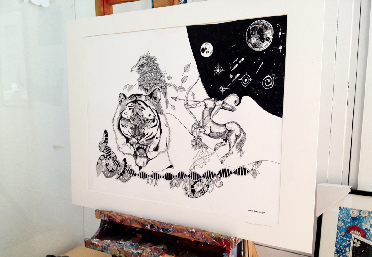 illustration. Expressive modern art. animals. talented artists, online art gallery.