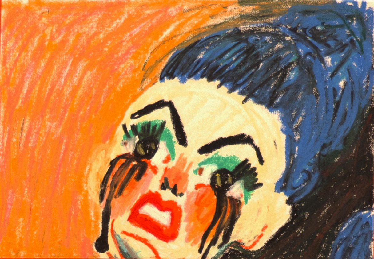 drawings, colorful, expressive, illustrative, portraiture, bodies, moods, beige, blue, brown, yellow, paper, oil, fantasy, female, nightlife, vibrant, Buy original high quality art. Paintings, drawings, limited edition prints & posters by talented artists.