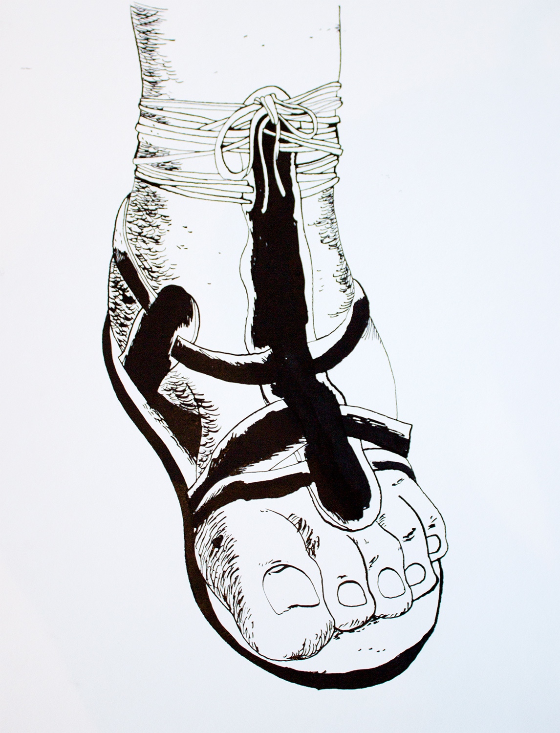 foot logo gladiator strong and expressive art illustrations and drawings, talented Danish illustrator, cartoonist