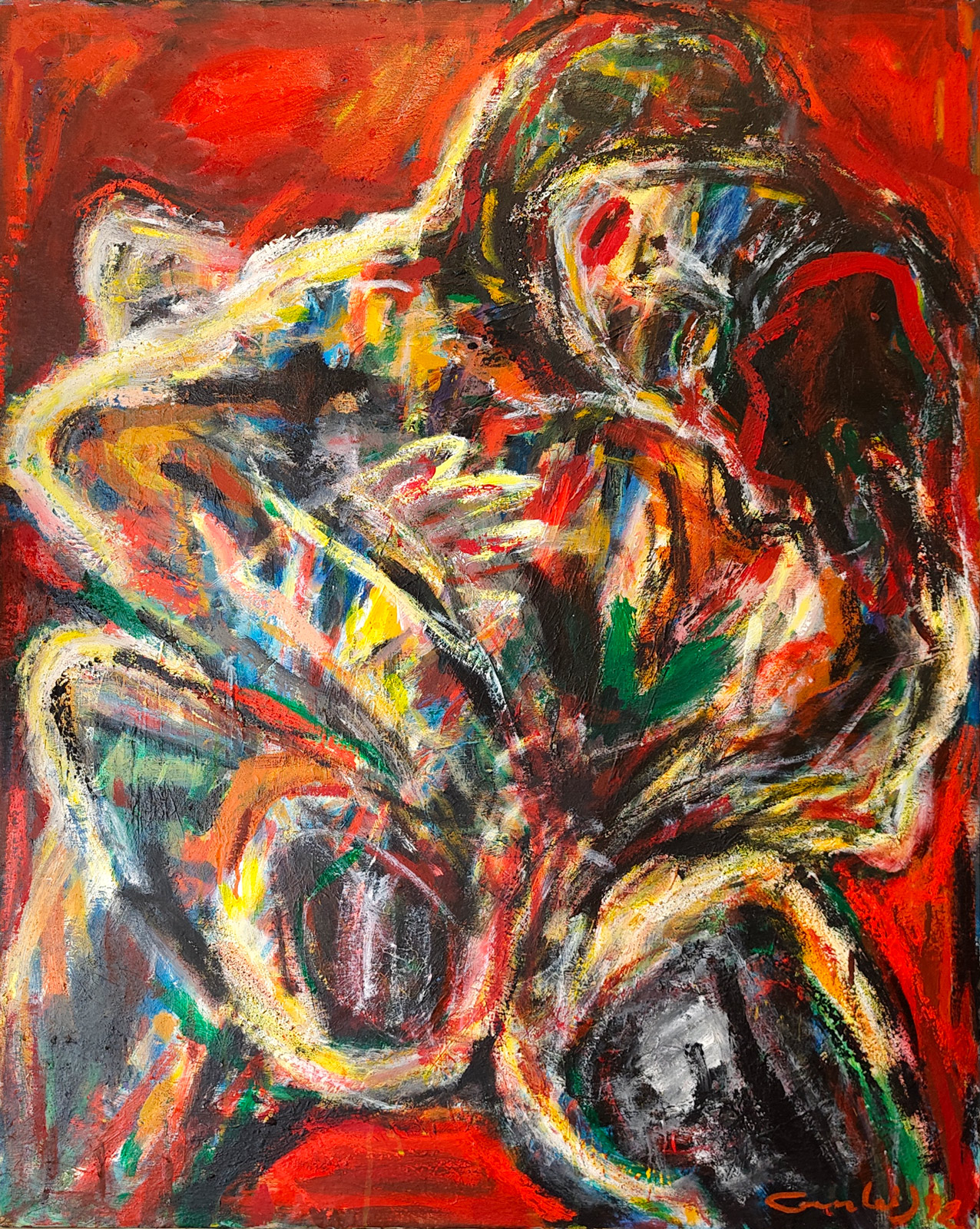 paintings, abstract, colorful, expressive, figurative, bodies, botany, movement, nature, patterns, people, black, red, yellow, flax-canvas, oil, beautiful, contemporary-art, decorative, design, interior, interior-design, modern, modern-art, Buy original high quality art. Paintings, drawings, limited edition prints & posters by talented artists.