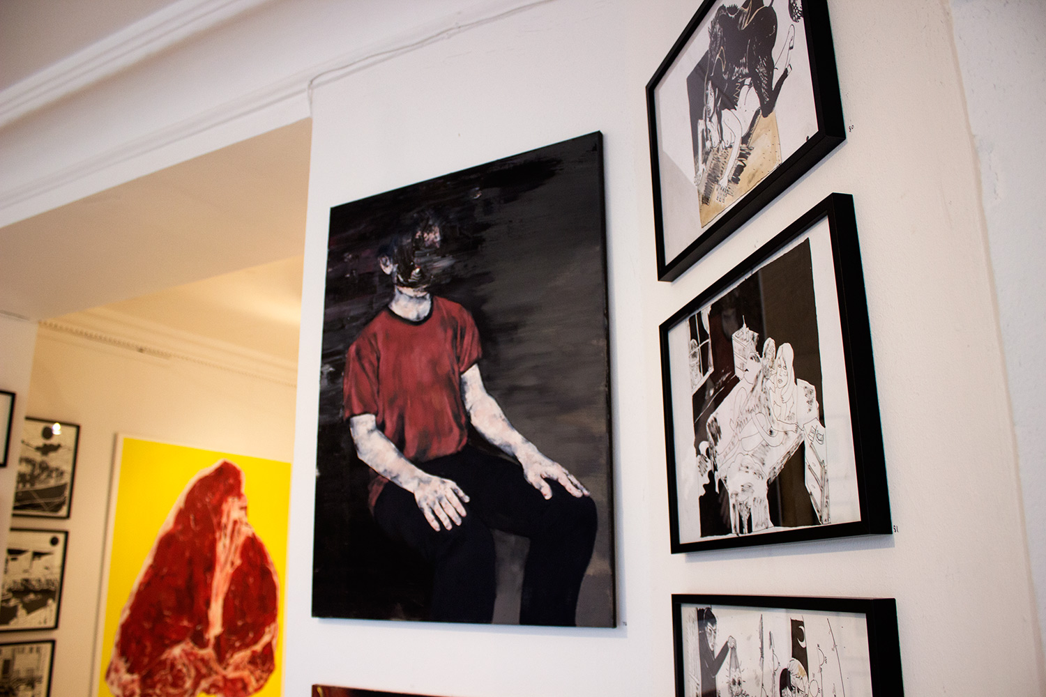 Original drawing by Halfdan Pisket - Beauton Art Gallery - Paintings, drawings, illustraions and art photography. sex mand woman boy looking bed black white strong and expressive art illustrations and drawings, talented Danish illustrator, cartoonist, faverige