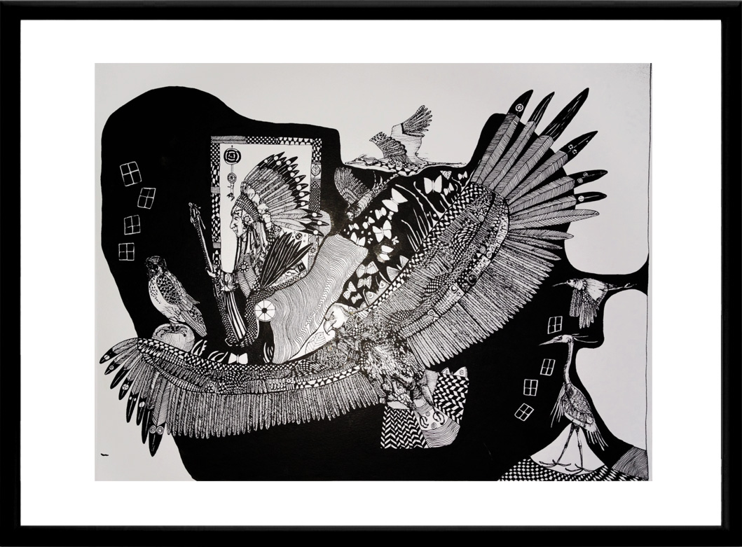 illustrations. Eagle, Indian, birds, Expressive modern art. animals. talented artists, online art gallery.