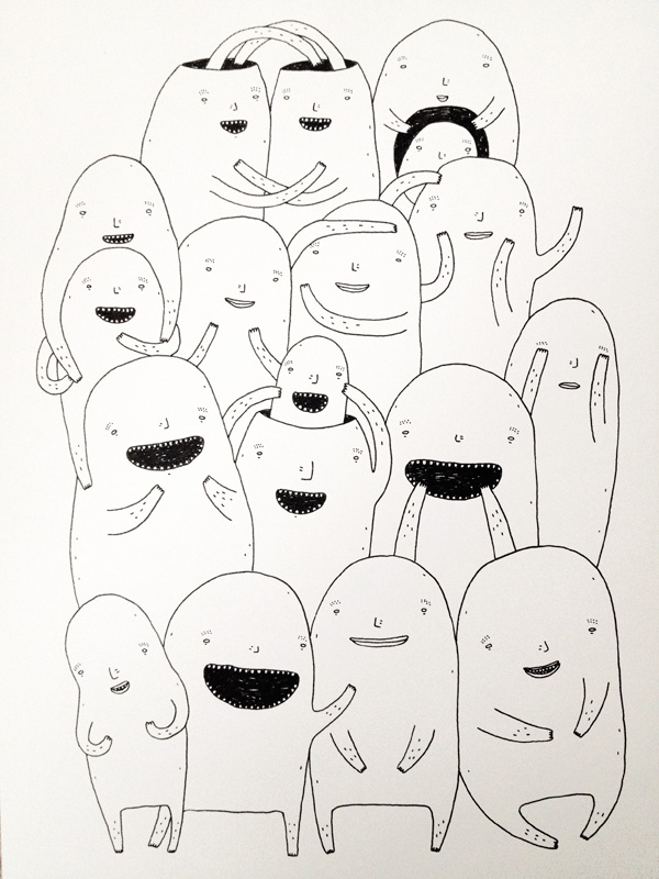 Housing decor with original art, whimsical drawings fun and quirky characters of talented artists.