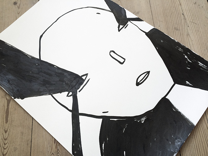 Things i see when I close my eyes #1 - 30 x 42 cm. An original illustration by artist My Buemann. The illustration is not framed. strong and expressive art illustrations and drawings, talented Danish illustrator, cartoonist