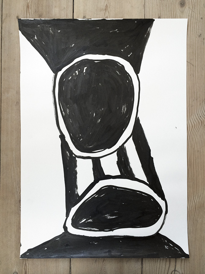 Things i see when I close my eyes #7 - 30 x 42 cm. An original illustration by artist My Buemann. The illustration is not framed. strong and expressive art illustrations and drawings, talented Danish illustrator