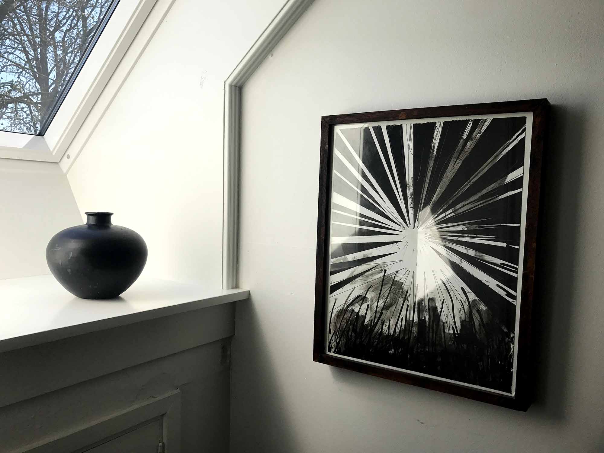 drawings, paintings, abstract, graphical, monochrome, patterns, science, sky, black, acrylic, atmosphere, black-and-white, contemporary-art, danish, decorative, design, interior, interior-design, modern, modern-art, nordic, scandinavien, Buy original high quality art. Paintings, drawings, limited edition prints & posters by talented artists.