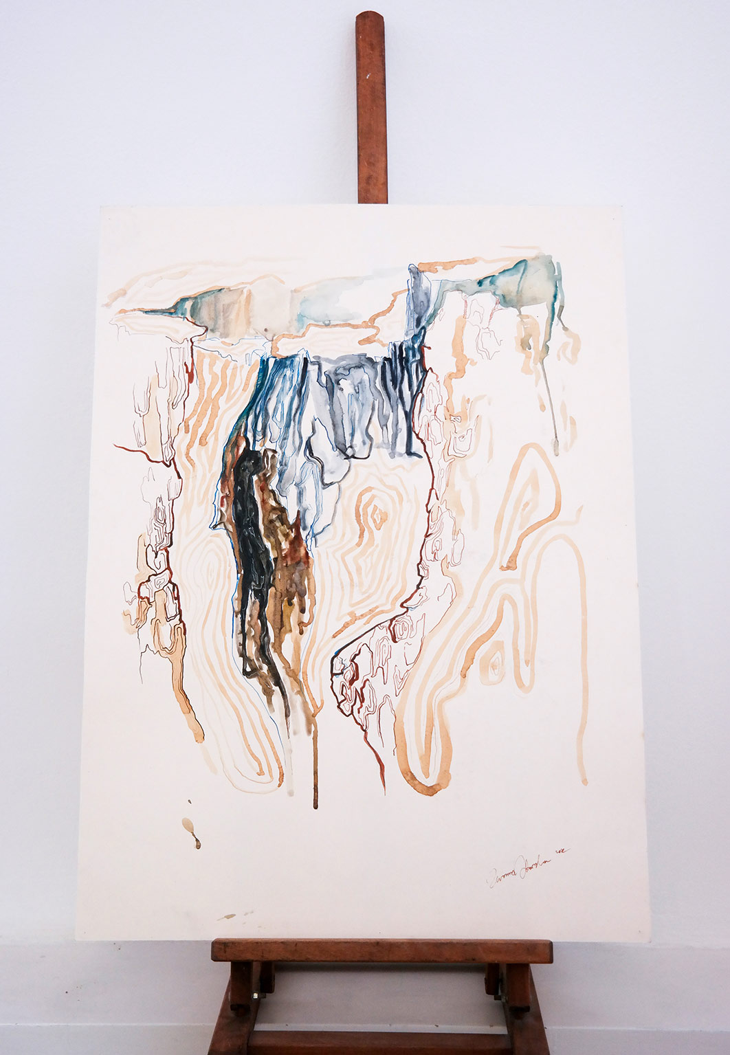 Wound I | Drawings, Gouache-painting, Watercolor-paintings | Zuzanna Sitarska | Beauton Art Gallery drawings, gouache-painting, watercolor-paintings, abstract, aesthetic, graphical, illustrative, bodies, botany, people, beige, black, brown, gouache, ink, paper, watercolor, beautiful, decorative, design, interior, interior-design, modern, modern-art, mountains, Buy original high quality art. Paintings, drawings, limited edition prints & posters by talented artists.