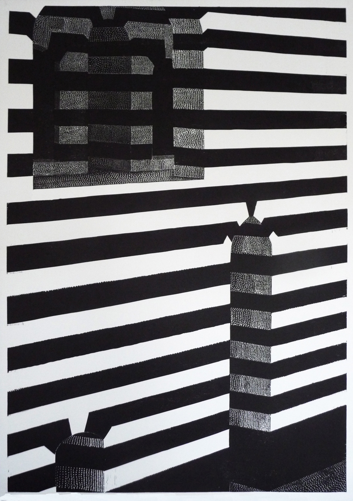 Khan Asad Pasha II - 70 x 100 cm. Limited edition linocut print by Marta Banaszak KHAN ASAD PASHA II_Marta Banaszak