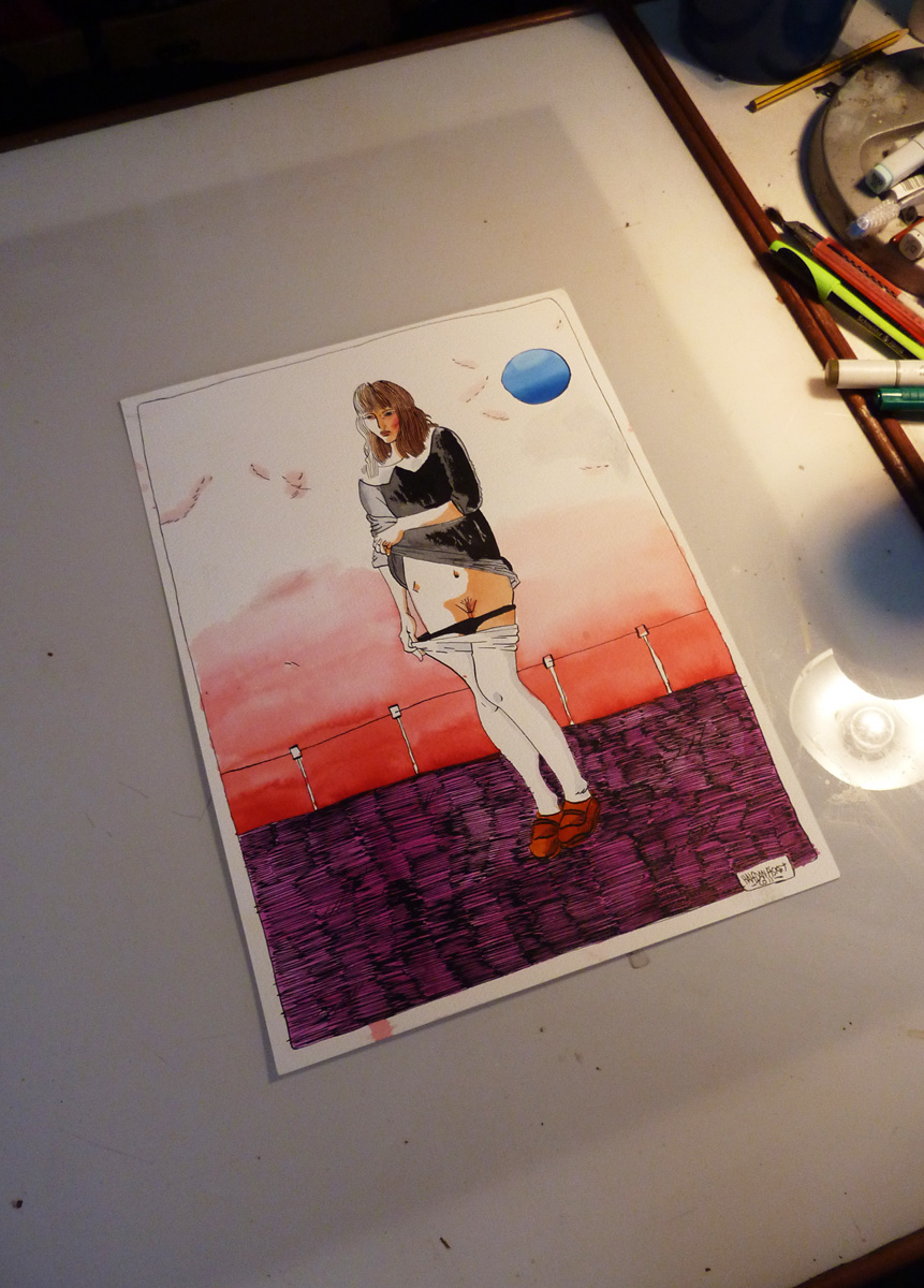 Strong and expressive art illustrations and drawings, talented Danish illustrator, cartoonist, faverige
