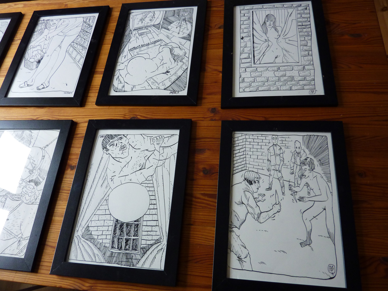 Locksmith Files XXII | Drawings | Halfdan Pisket | Beauton Art Gallery drawings, figurative, illustrative, portraiture, bodies, cartoons, everyday life, sexuality, black, white, paper, marker, erotic, nude, sexual, sketch, Buy original high quality art. Paintings, drawings, limited edition prints & posters by talented artists.