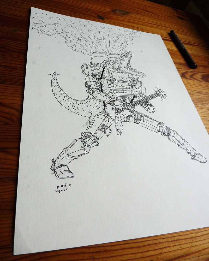 guitar, crocodile, smoke, illustrations and drawings, art, art gallery, gallery, funny drawing, street art, pop culture, inspiration,