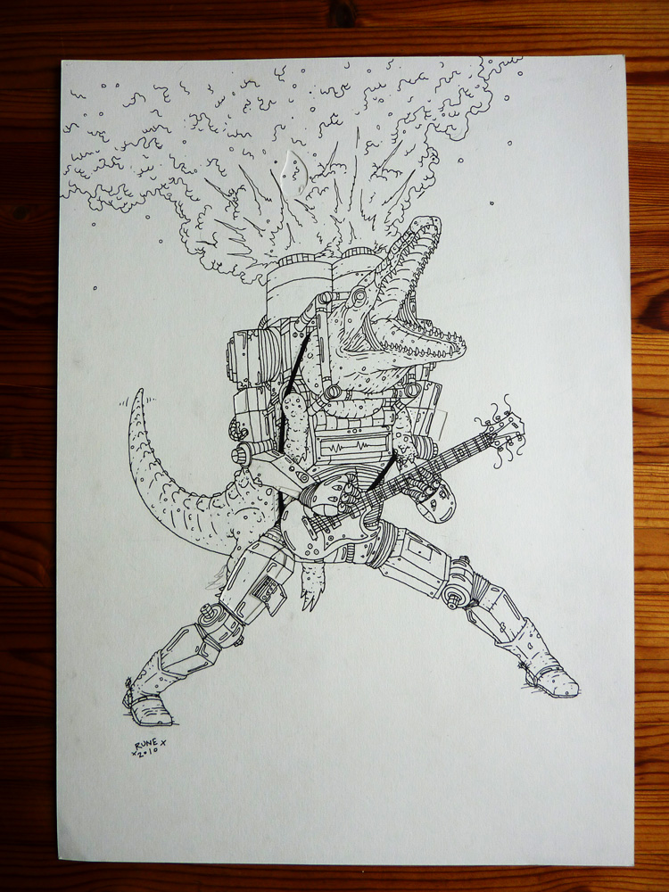 guitar, crocodile, smoke, illustrations and drawings, art, art gallery, gallery, funny drawing, street art, pop culture, inspiration,