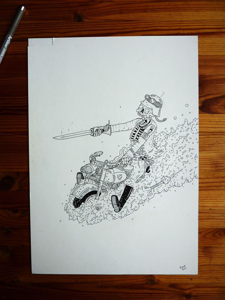 Nazi Bone Daddy - 29,7 x 42 cm., A3. An original illustration by Rune Alexandersen.  The drawing is done on thick acid-free permanent paper. The drawing is not framed. illustrations and drawings, art, art gallery, gallery, funny drawing, street art, pop culture, inspiration,