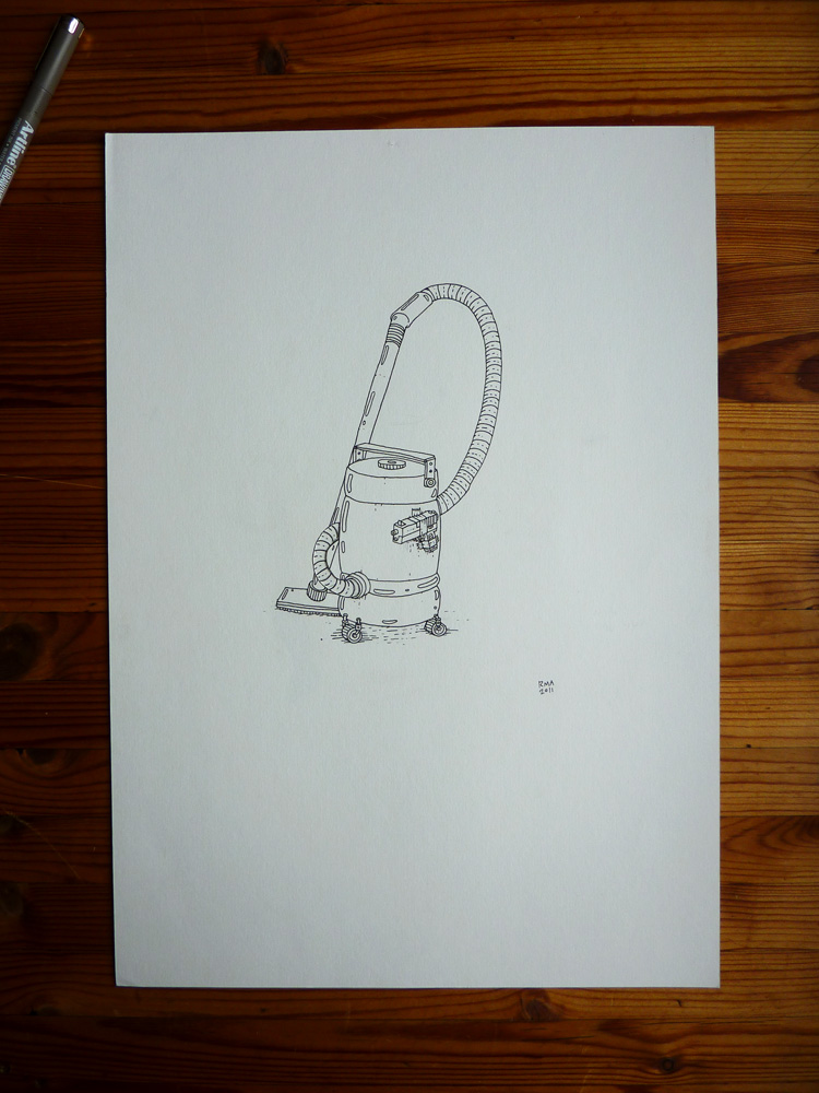 Gun Buster - 29,7 x 42 cm., A3. An original illustration by Rune Alexandersen.  The drawing is done on thick acid-free permanent paper. The drawing is not framed.