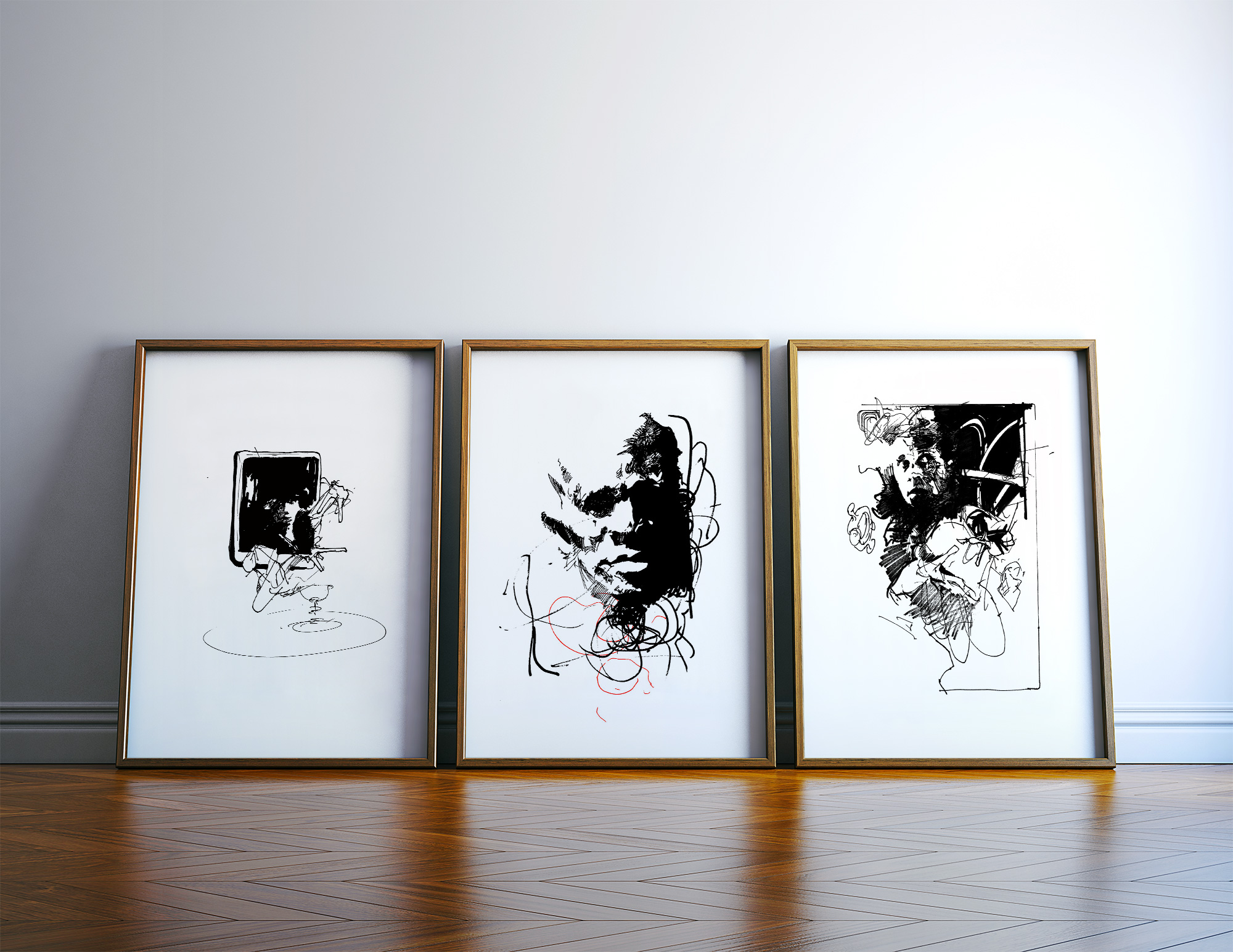 Mirror I | Posters-prints, Giclee-print | Ola Juliussen | Beauton Art Gallery posters-prints, giclee-print, abstract, expressive, figurative, portraiture, patterns, people, black, white, ink, paper, black-and-white, contemporary-art, danish, decorative, design, expressionism, faces, interior, interior-design, modern, modern-art, nordic, posters, prints, scandinavien, Buy original high quality art. Paintings, drawings, limited edition prints & posters by talented artists.