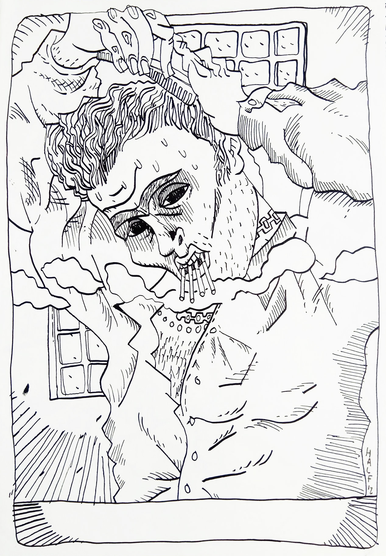 The Locksmith Files IX | Drawings | Halfdan Pisket | Beauton Art Gallery drawings, figurative, graphical, illustrative, portraiture, bodies, cartoons, people, black, white, artliner, paper, men, sketch, Buy original high quality art. Paintings, drawings, limited edition prints & posters by talented artists.