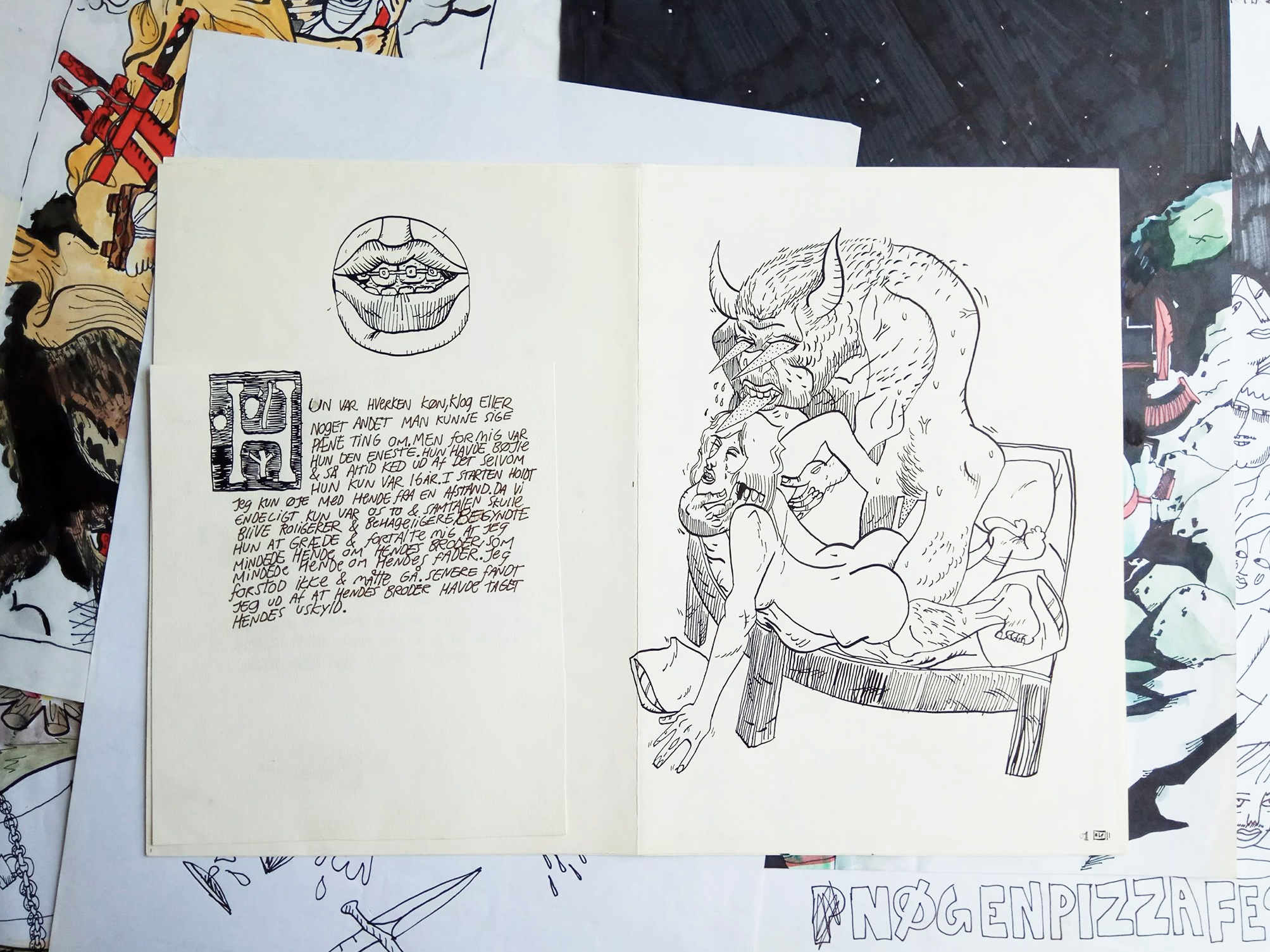 The Locksmith Files I | Drawings | Halfdan Pisket | Beauton Art Gallery drawings, figurative, illustrative, portraiture, surrealistic, bodies, sexuality, wildlife, black, white, artliner, paper, erotic, nude, sexual, Buy original high quality art. Paintings, drawings, limited edition prints & posters by talented artists.