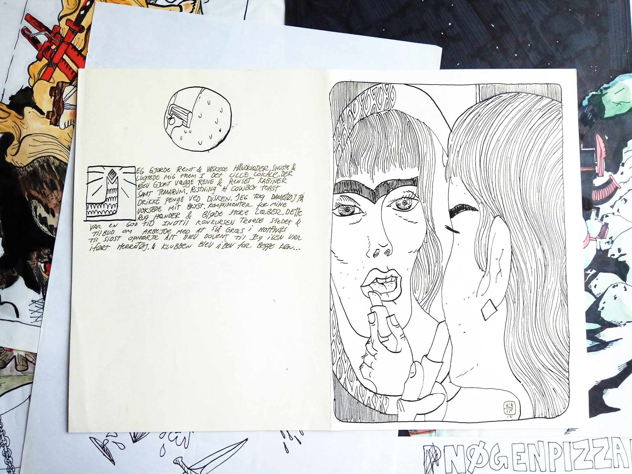 The Locksmith Files II | Drawings | Halfdan Pisket | Beauton Art Gallery drawings, figurative, illustrative, monochrome, portraiture, bodies, everyday life, people, sexuality, black, white, paper, marker, faces, Buy original high quality art. Paintings, drawings, limited edition prints & posters by talented artists.