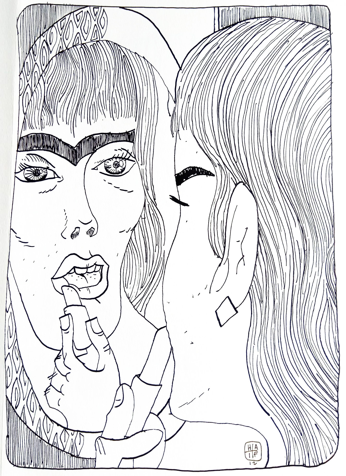 The Locksmith Files II | Drawings | Halfdan Pisket | Beauton Art Gallery drawings, figurative, illustrative, monochrome, portraiture, bodies, everyday life, people, sexuality, black, white, paper, marker, faces, Buy original high quality art. Paintings, drawings, limited edition prints & posters by talented artists.