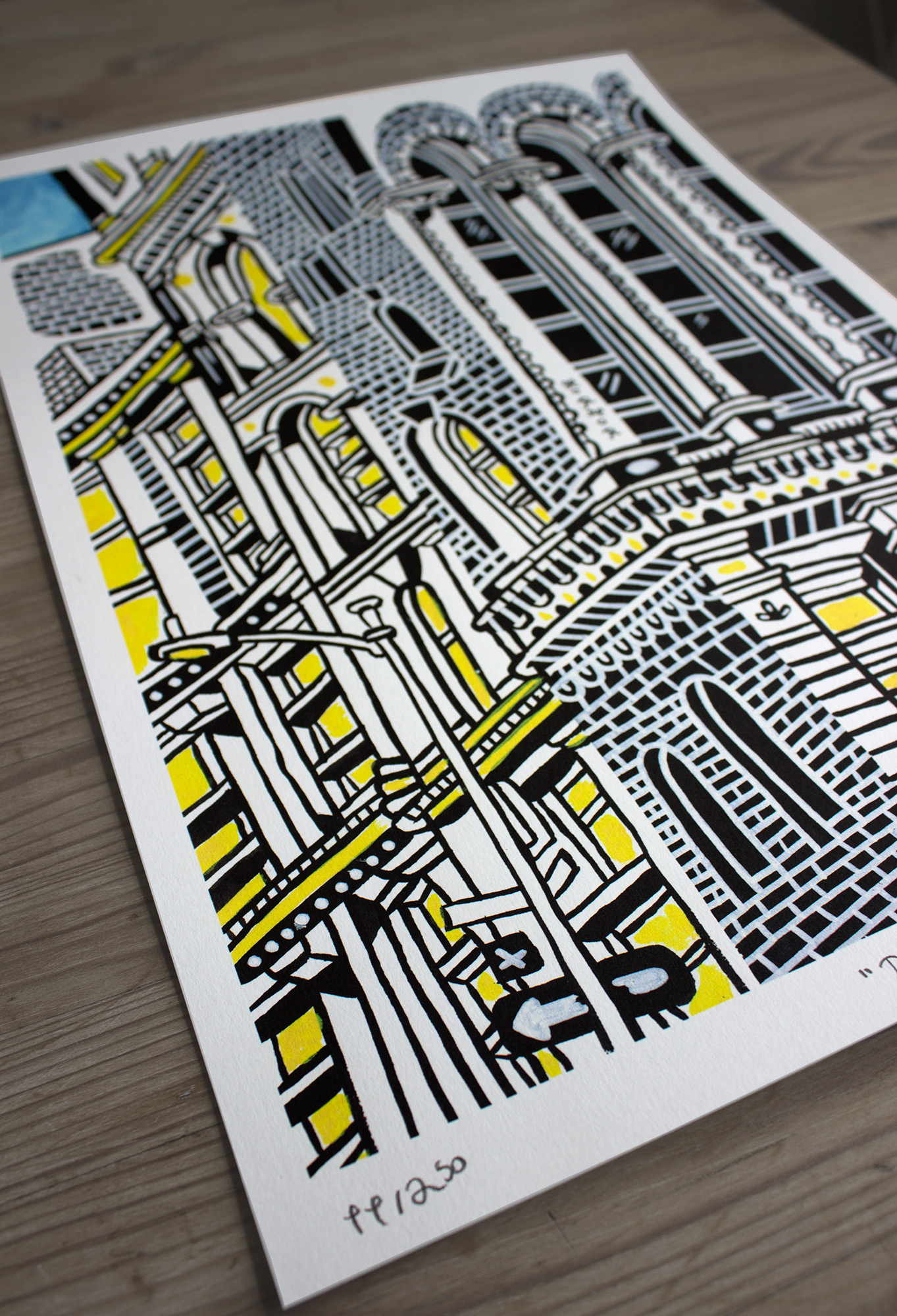 Little Brooklyn | Posters-prints, Giclee-print | Mormor | Beauton Art Gallery posters-prints, giclee-print, family-friendly, figurative, graphical, illustrative, architecture, cartoons, moods, sky, black, blue, grey, white, yellow, ink, paper, architectural, beautiful, buildings, cities, contemporary-art, copenhagen, danish, decorative, design, interior, interior-design, modern, nordic, posters, prints, scandinavien, street-art, streets, Buy original high quality art. Paintings, drawings, limited edition prints & posters by talented artists.