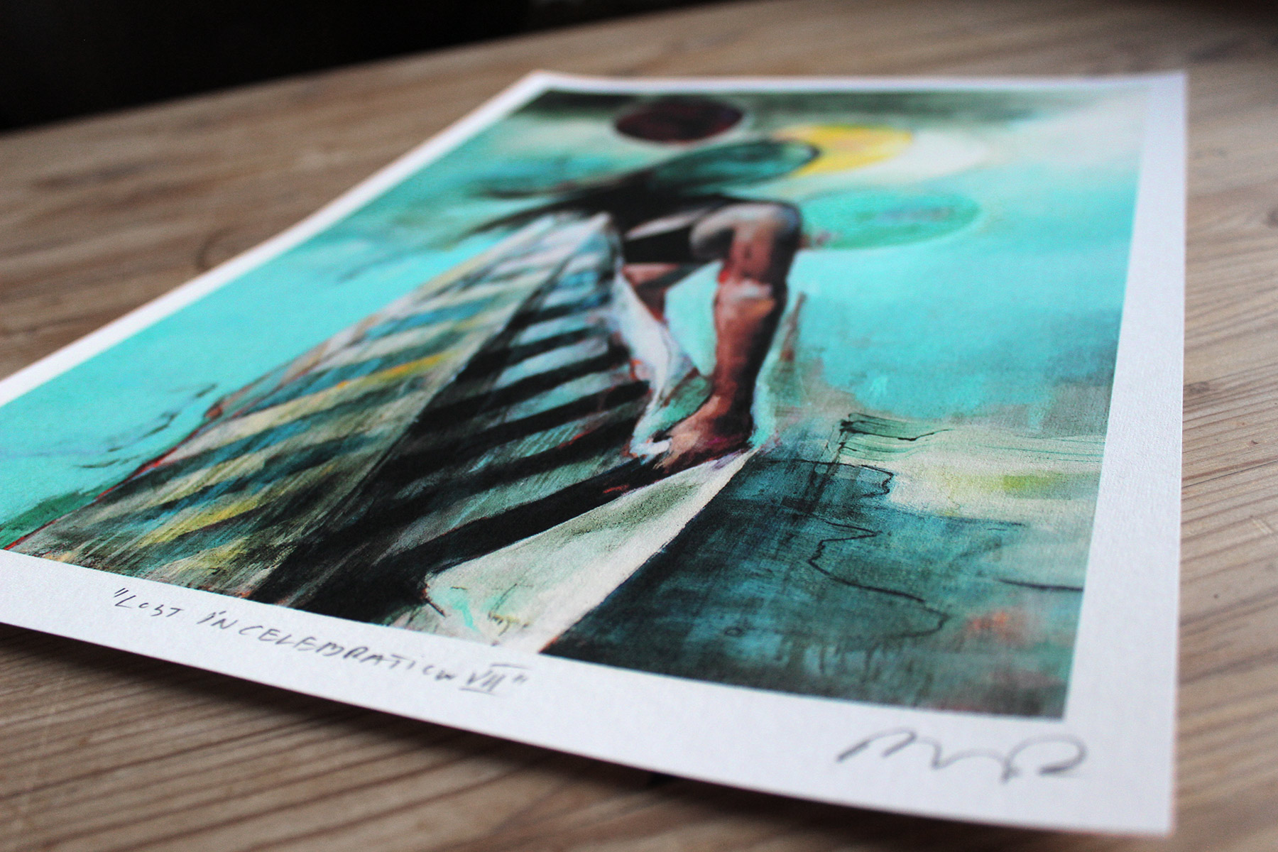 Lost in Celebration VII | Posters-prints | Marck Fink | Beauton Art Gallery posters-prints, aesthetic, colorful, figurative, graphical, illustrative, landscape, portraiture, bodies, nature, oceans, people, sky, blue, green, turquoise, yellow, ink, paper, beach, beautiful, danish, decorative, design, female, interior, interior-design, nordic, posters, pretty, scandinavien, summer, women, Buy original high quality art. Paintings, drawings, limited edition prints & posters by talented artists.