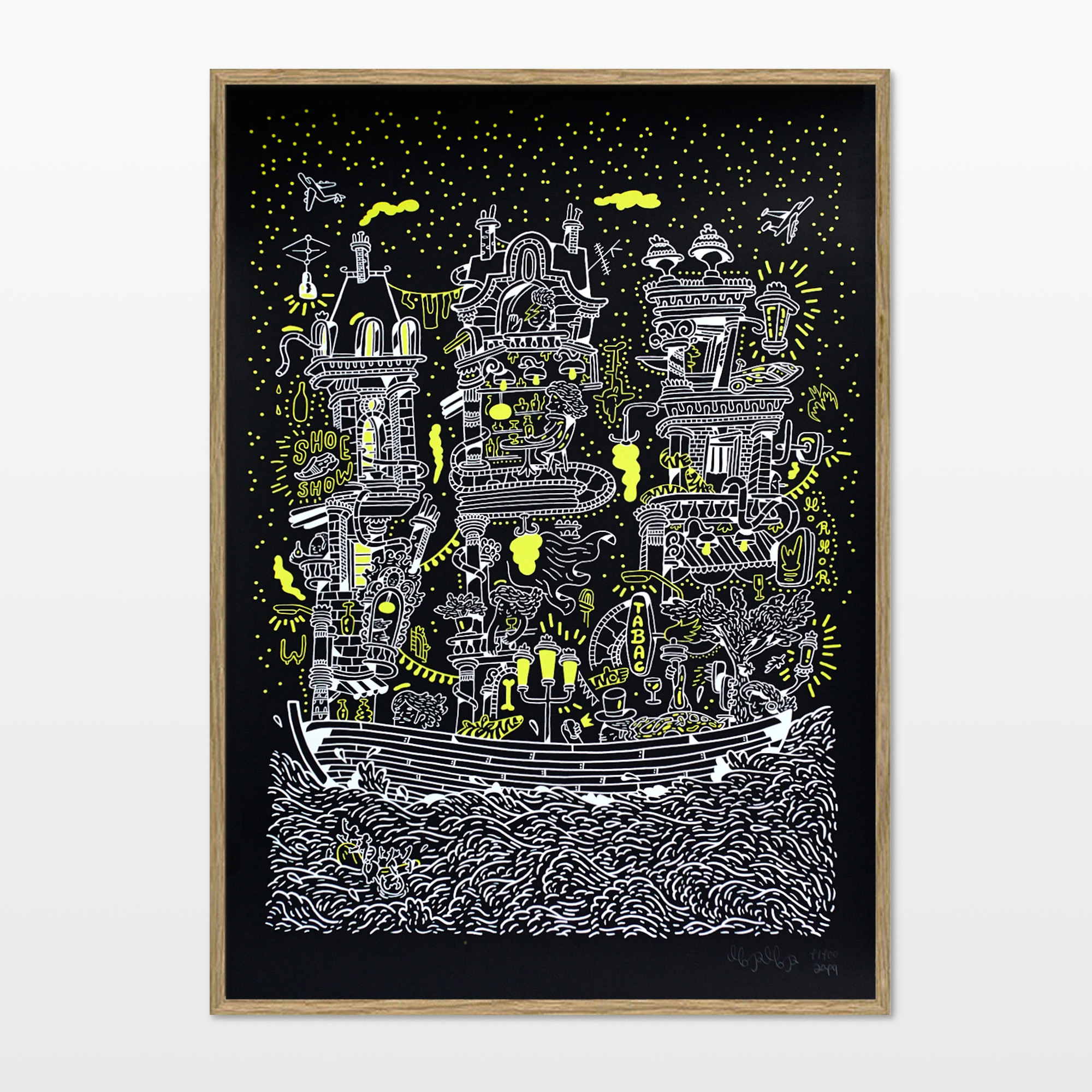 posters-prints, serigraphs, aesthetic, family-friendly, figurative, graphical, landscape, architecture, cartoons, moods, nature, oceans, sailing, transportation, black, white, yellow, acrylic, paper, beautiful, boats, buildings, contemporary-art, danish, decorative, design, modern, modern-art, nordic, party, posters, pretty, prints, scandinavien, sea, Buy original high quality art. Paintings, drawings, limited edition prints & posters by talented artists.