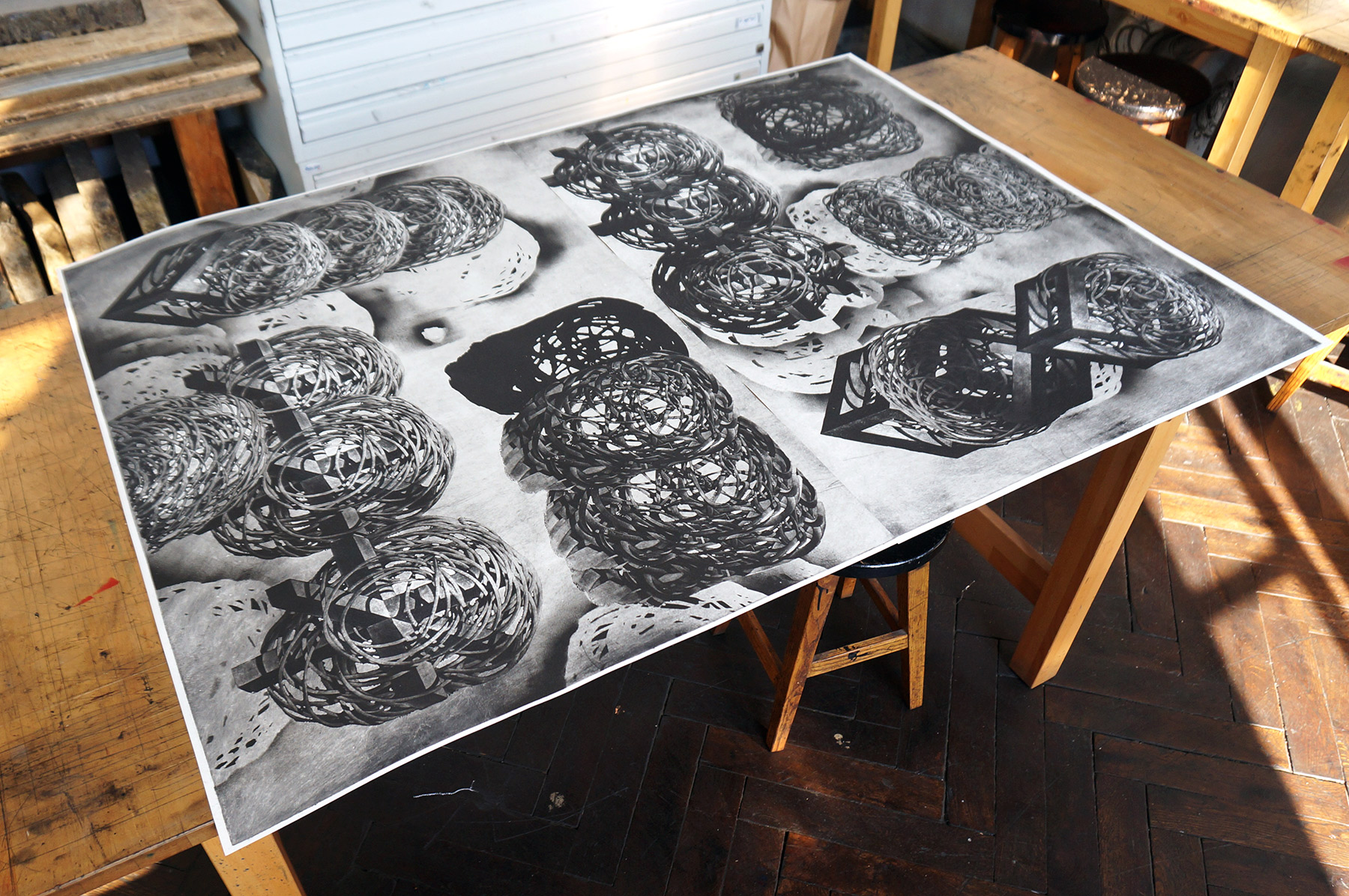 Perpetuum Mobile LXXVII | Art-prints, Engravings | Tomasz Winiarski | Beauton Art Gallery art-prints, engravings, abstract, graphical, monochrome, patterns, black, grey, white, ink, paper, abstract-forms, architectural, black-and-white, conceptual, decorative, interior, interior-design, Buy original high quality art. Paintings, drawings, limited edition prints & posters by talented artists.