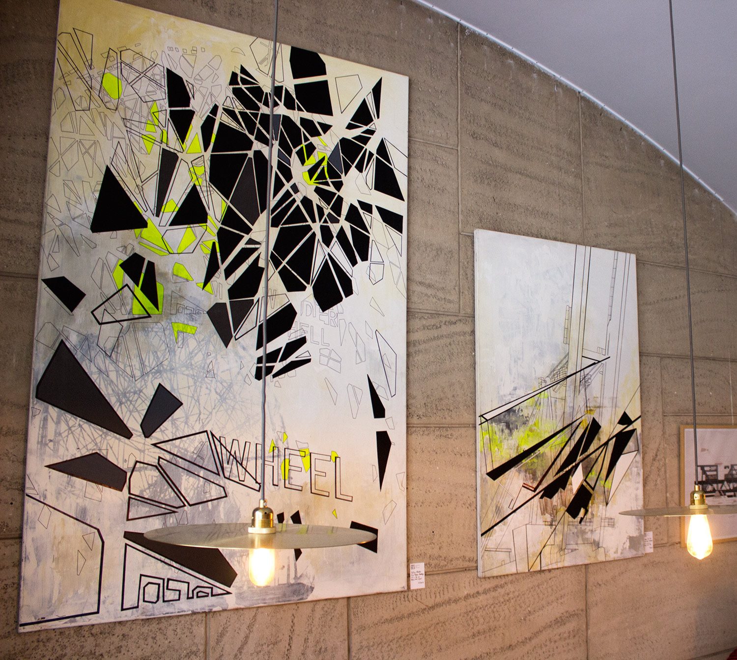 Falling Wonder | Paintings, Collages | Tina Louise Hunderup | Beauton Art Gallery paintings, collages, abstract, geometric, graphical, pop, architecture, movement, patterns, science, black, grey, white, yellow, acrylic, cotton-canvas, pencils, photographs, abstract-forms, architectural, buildings, contemporary-art, danish, decorative, design, farm, interior, interior-design, modern, modern-art, nordic, scandinavien, Buy original high quality art. Paintings, drawings, limited edition prints & posters by talented artists.