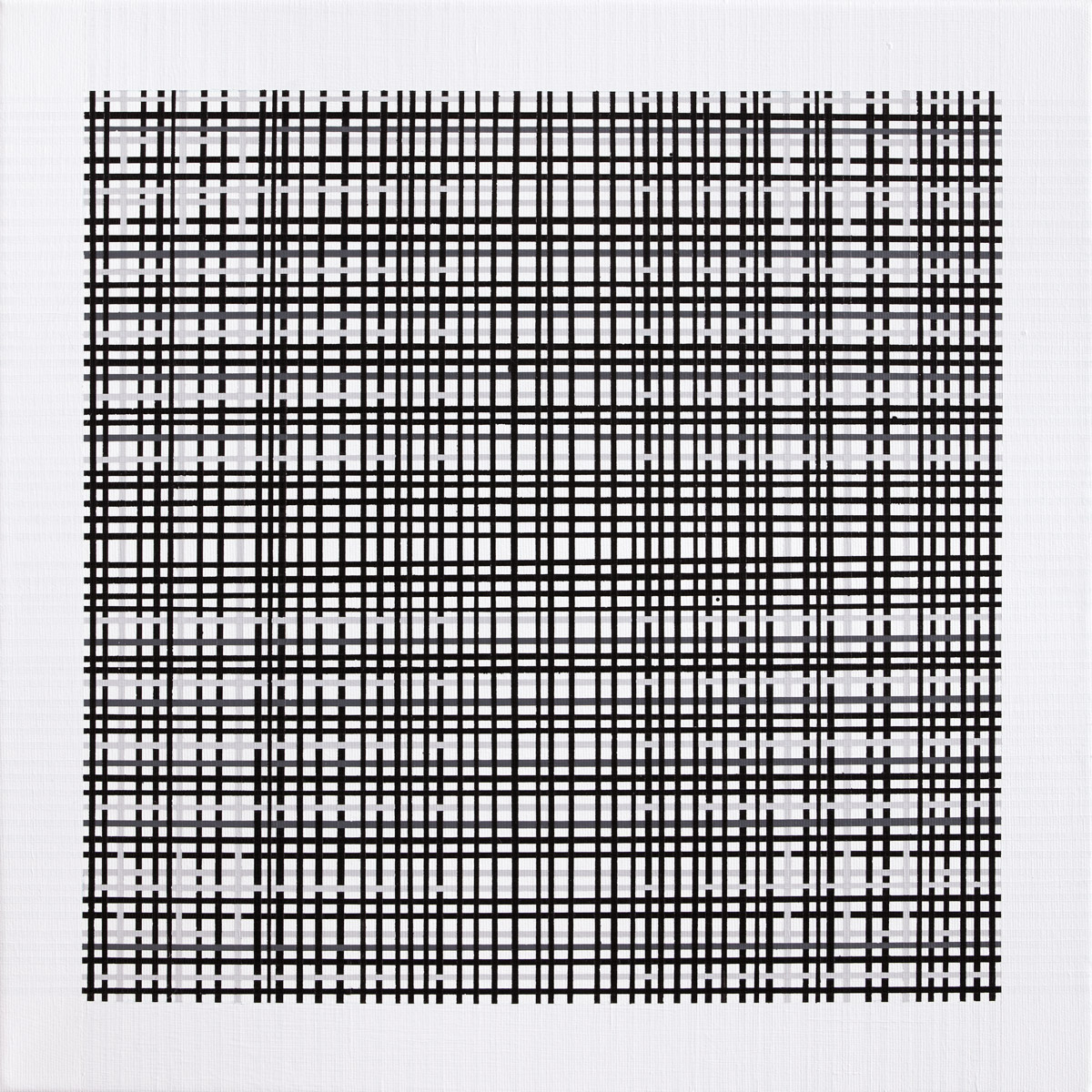 Inquiry #4 - 50 x 50. An original acrylic painting by artist Kirsten Rotbøll Lassen. a minimalist painting, colorful, simple, stylish, lines, colors, black, white, lines, graphic, design