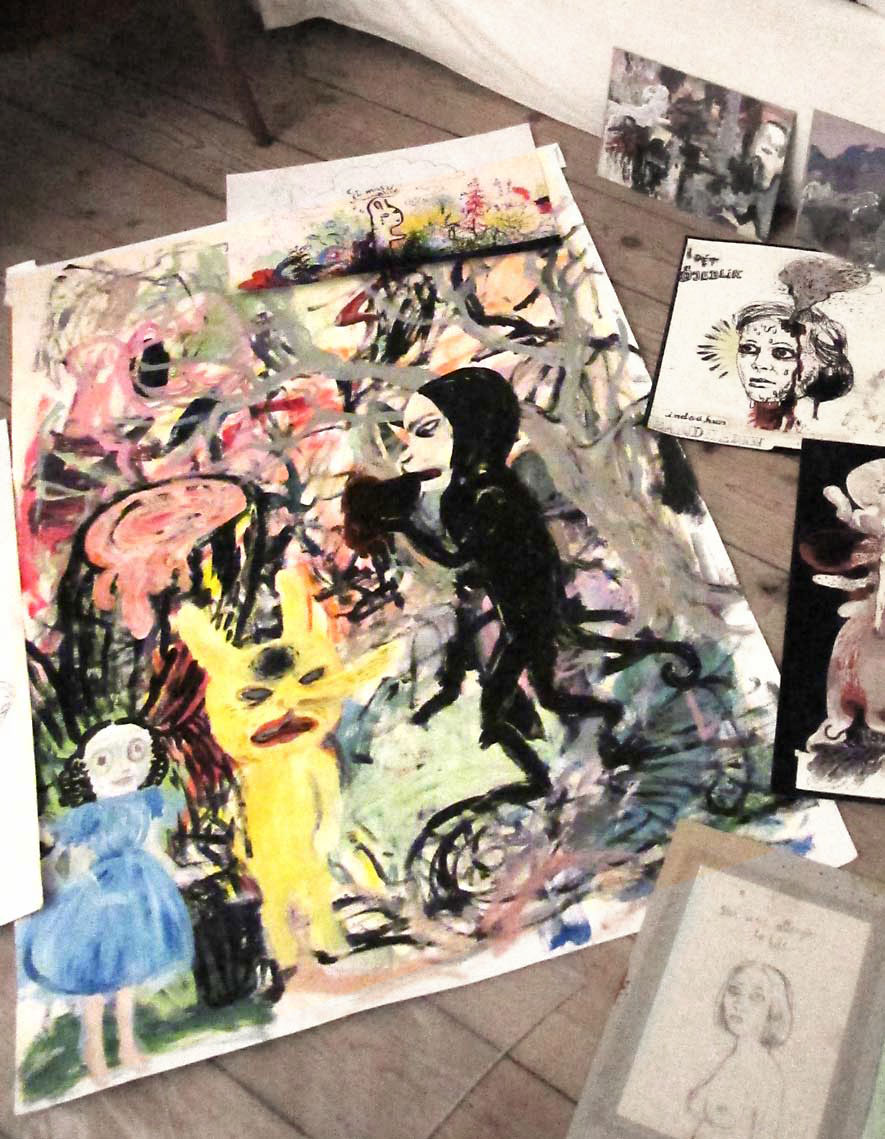 Madly in Love - An original painting by artist Louise Bech Pedersen. Art online galleries, Large beautiful abstract paintings with animals, gift, gift, home furnishing, talented artists