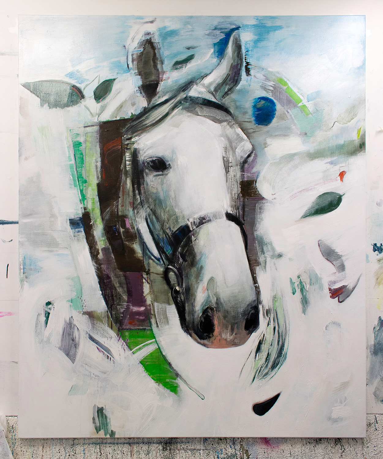 paintings, animal, graphical, animals, wildlife, blue, green, white, acrylic, flax-canvas, contemporary-art, decorative, design, horses, interior, interior-design, modern, modern-art, nordic, scandinavien, Buy original high quality art. Paintings, drawings, limited edition prints & posters by talented artists.