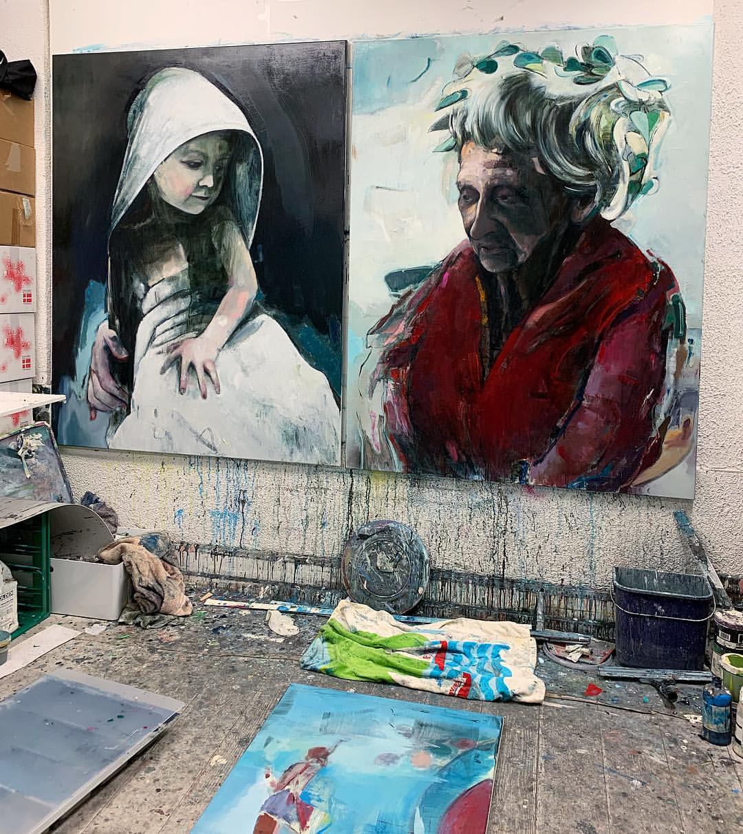 paintings, expressive, figurative, portraiture, surrealistic, bodies, everyday life, moods, people, beige, turquoise, white, acrylic, charcoal, cotton-canvas, oil, beautiful, bright, contemporary-art, copenhagen, danish, expressionism, eyes, faces, love, modern, modern-art, nordic, scandinavien, symbolic, tranquil, women, Buy original high quality art. Paintings, drawings, limited edition prints & posters by talented artists.