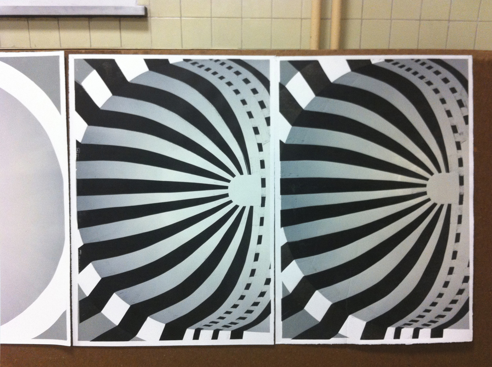 Mihrab II - 70 x 100 cm. Limited edition linocut print by Marta Banaszak MIHRAB II linocut_printing process