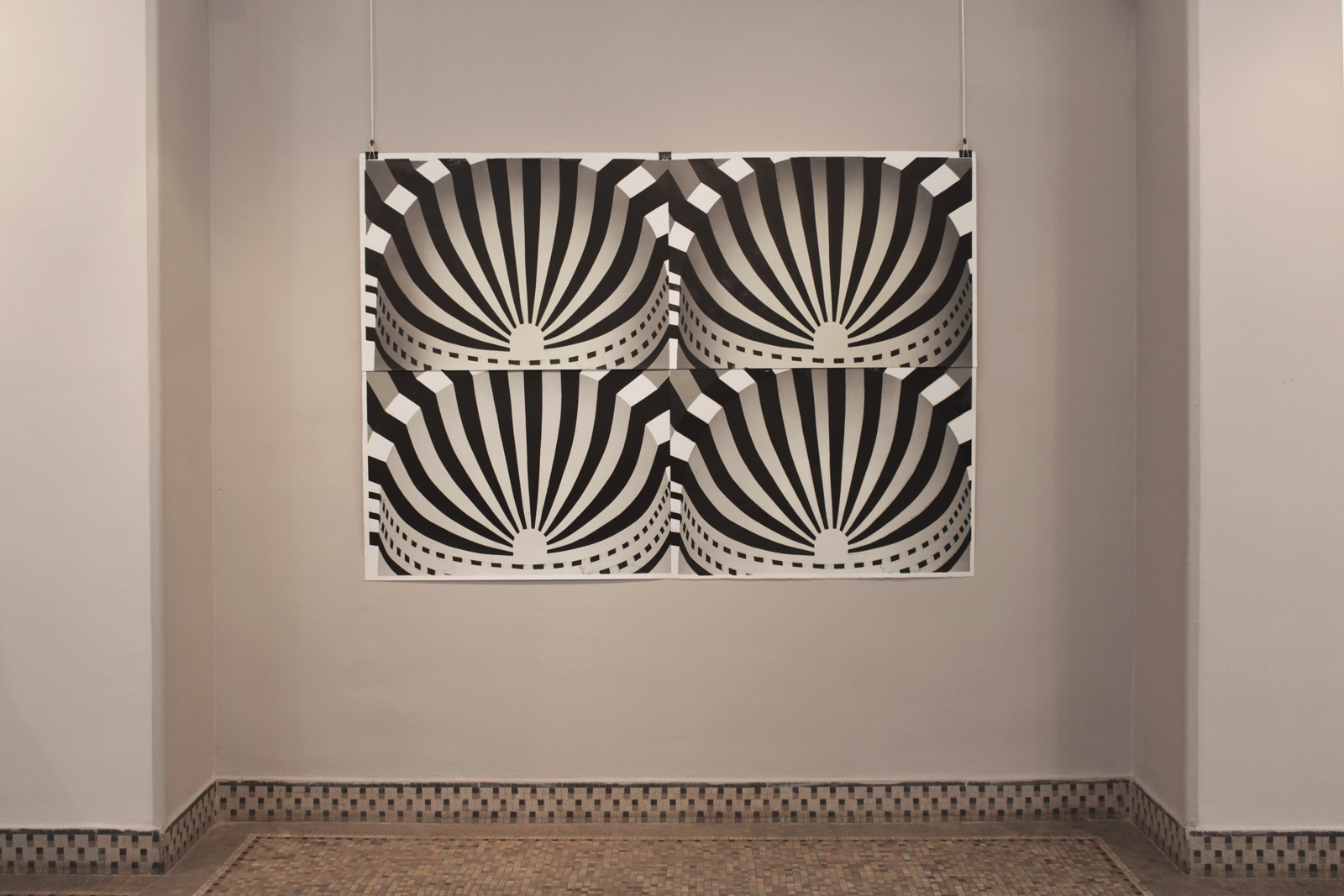 Mihrab II - 70 x 100 cm. Limited edition linocut print by Marta Banaszak MIHRAB II linocut_exhibition