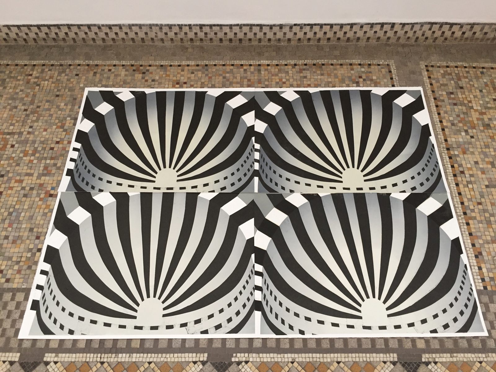 Mihrab II - 70 x 100 cm. Limited edition linocut print by Marta Banaszak MIHRAB II linocut_exhibition