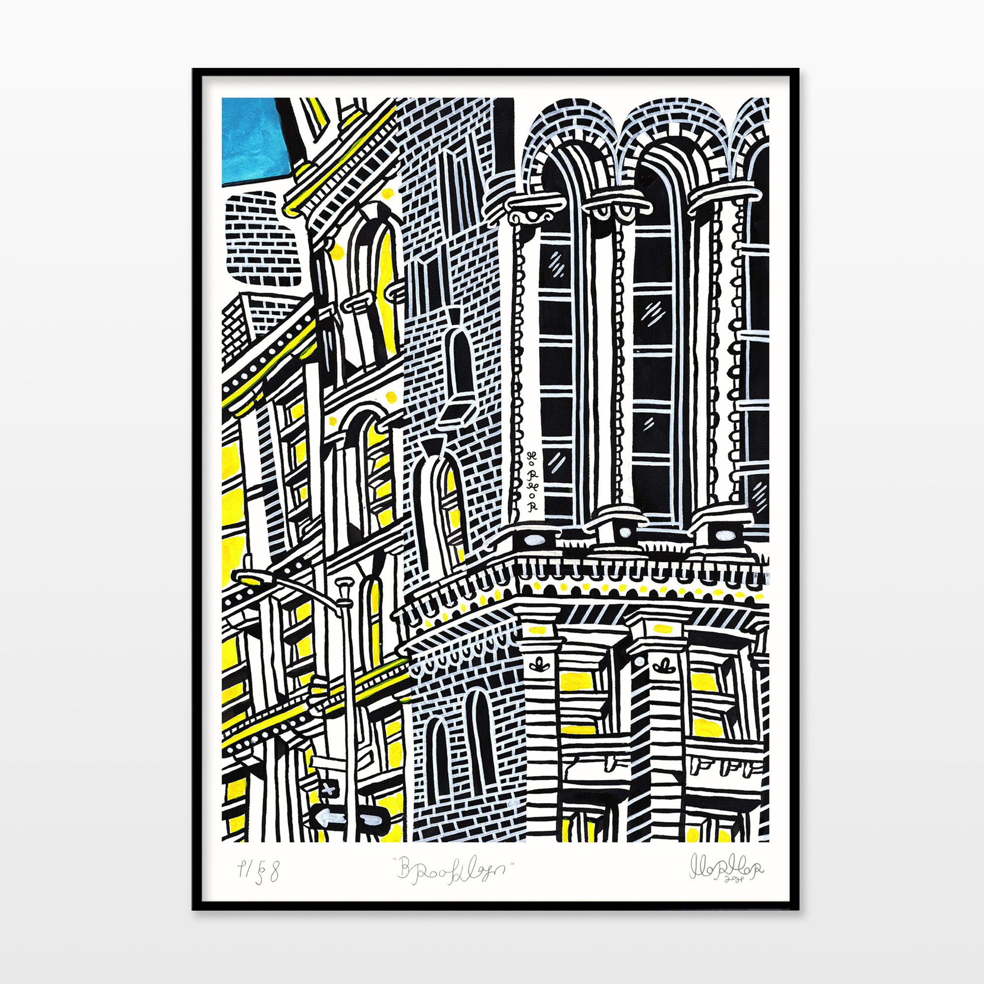 posters-prints, giclee-print, family-friendly, figurative, graphical, pop, architecture, cartoons, black, blue, yellow, ink, paper, architectural, buildings, cities, contemporary-art, copenhagen, danish, design, interior, interior-design, modern, modern-art, nordic, Buy original high quality art. Paintings, drawings, limited edition prints & posters by talented artists.