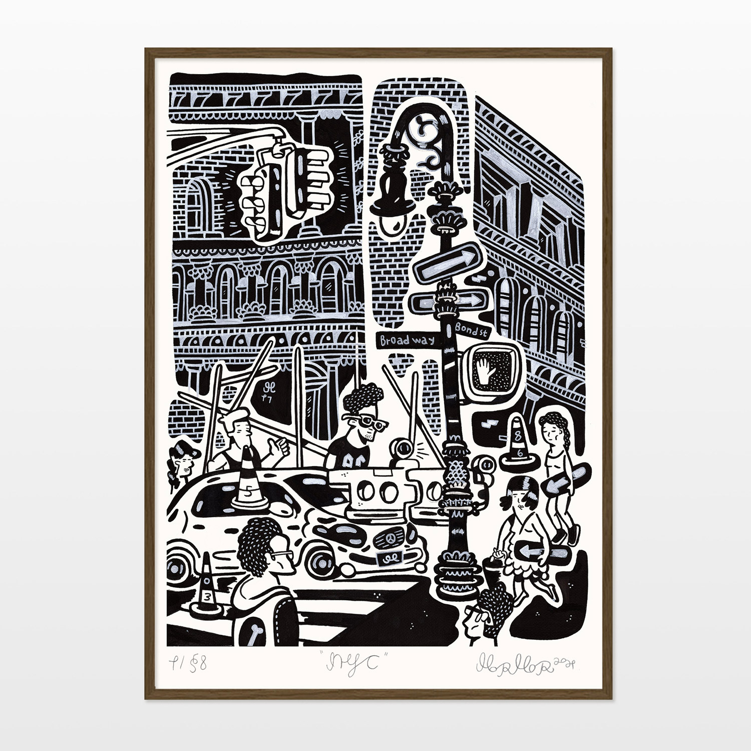 posters-prints, giclee-print, family-friendly, graphical, illustrative, monochrome, pop, architecture, cartoons, humor, people, black, grey, ink, paper, architectural, cities, contemporary-art, danish, decorative, design, interior, interior-design, modern, modern-art, nordic, scandinavien, Buy original high quality art. Paintings, drawings, limited edition prints & posters by talented artists.