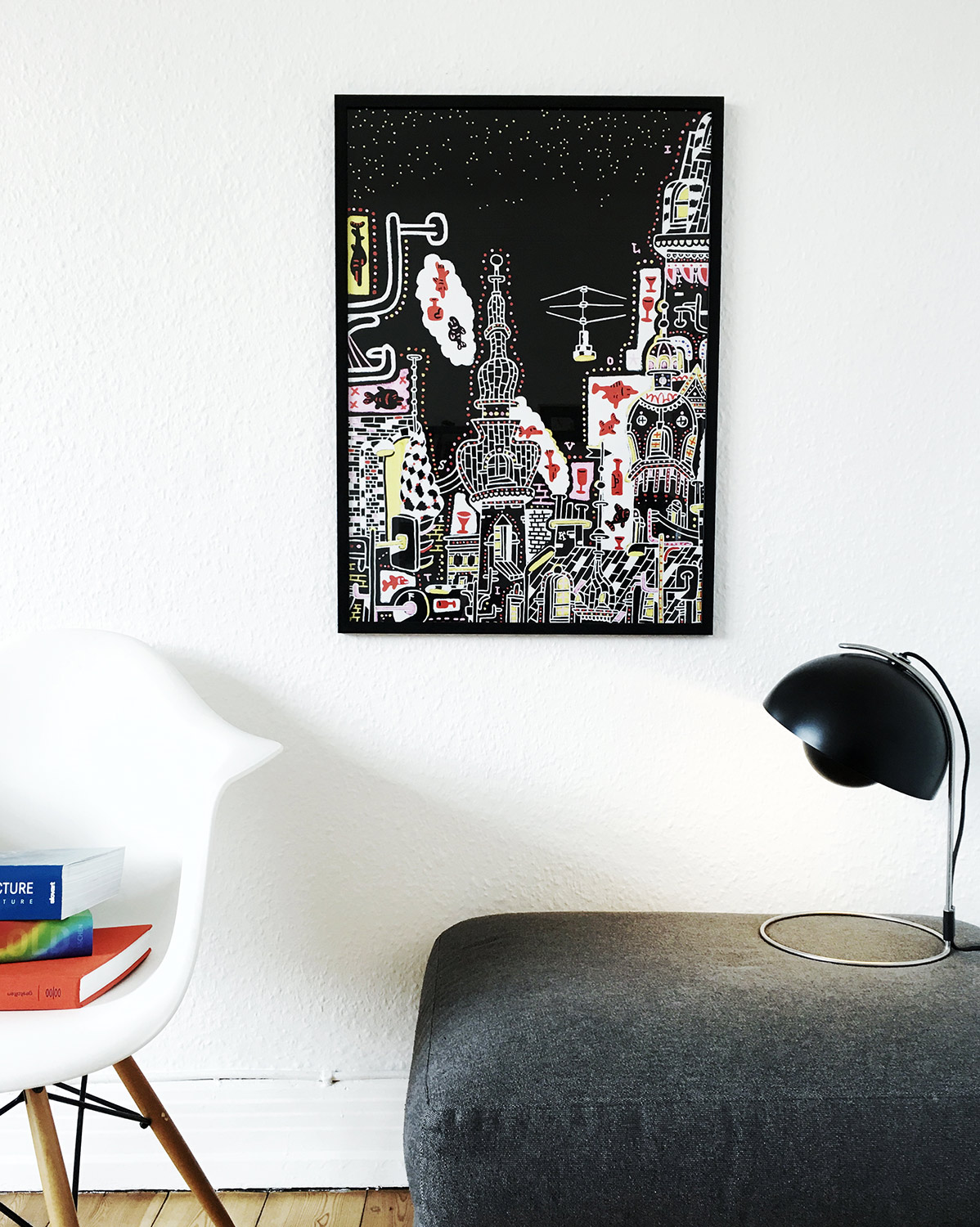 art-prints, giclee, animal, colorful, geometric, pop, architecture, patterns, pets, sky, black, red, white, yellow, ink, paper, architectural, atmosphere, buildings, copenhagen, danish, decorative, design, interior, interior-design, nordic, scandinavien, street-art, vivid, Buy original high quality art. Paintings, drawings, limited edition prints & posters by talented artists.