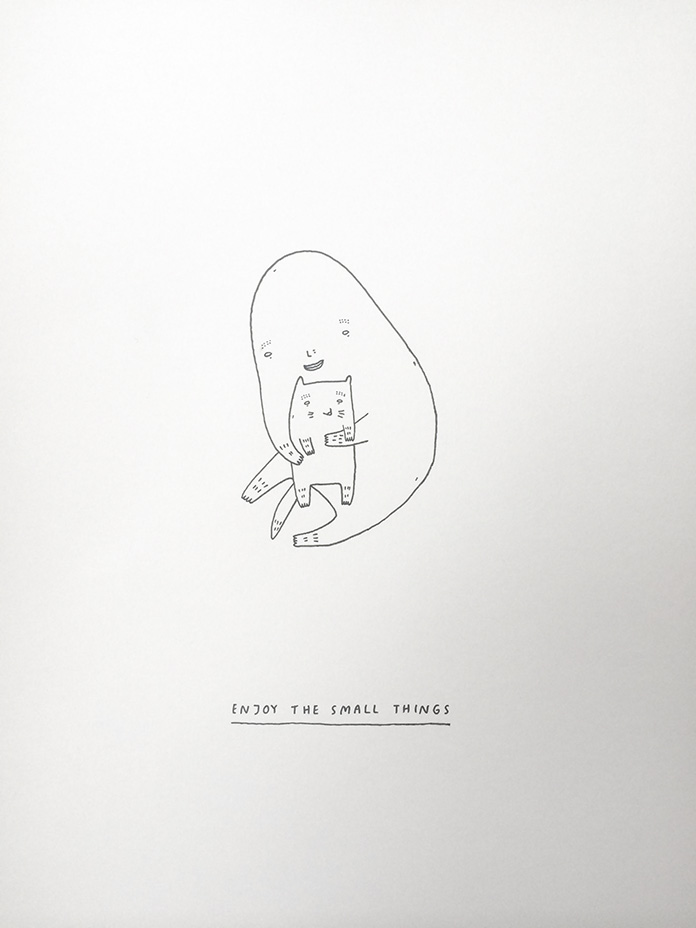 Enjoy the small things - 21 x 30 cm. An original illustration by artist My Buemann. strong and expressive art illustrations and drawings, talented Danish illustrator
