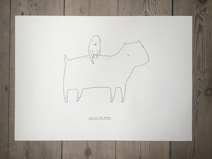 Let's go new places | Drawings | My Buemann | Beauton Art Gallery drawings, animal, family-friendly, graphical, illustrative, pop, bodies, cartoons, children, humor, livestock, black, white, artliner, paper, amusing, black-and-white, cute, family, female, horizontal, horses, kids, sketch, tranquil, Buy original high quality art. Paintings, drawings, limited edition prints & posters by talented artists.
