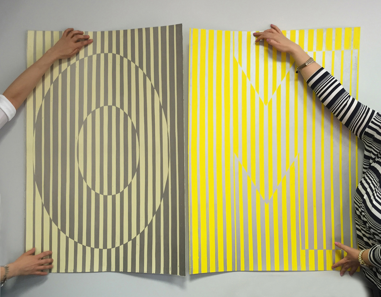 OM Red - 140 x 100 cm. Limited edition linocut print by Marta Banaszak OM linocut_scale