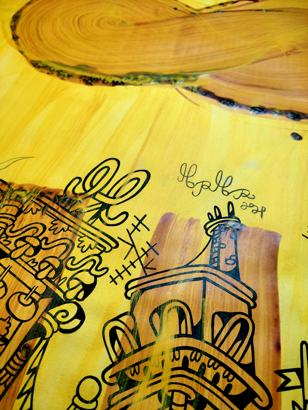 UFO | Drawings, Paintings | Mormor | Beauton Art Gallery drawings, paintings, colorful, family-friendly, graphical, illustrative, pop, architecture, cartoons, patterns, sky, black, brown, yellow, acrylic, ink, paper, lacquer, other-mediums, architectural, buildings, cities, contemporary-art, danish, decorative, design, interior, interior-design, modern, modern-art, nordic, pop-art, scandinavien, Buy original high quality art. Paintings, drawings, limited edition prints & posters by talented artists.